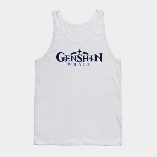 Genshin Impact whale logo typography Tank Top